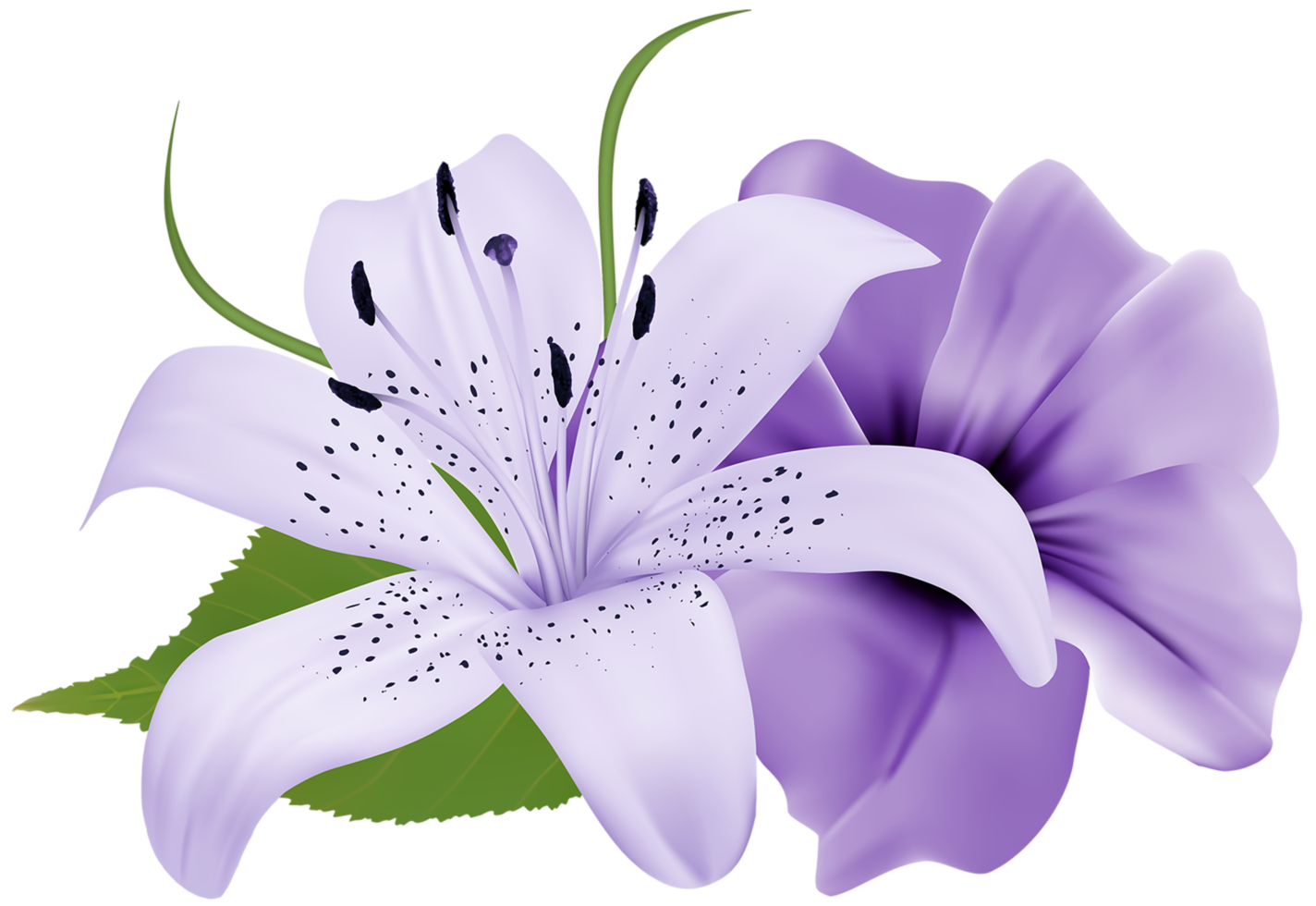 Purple Deco Flowers png