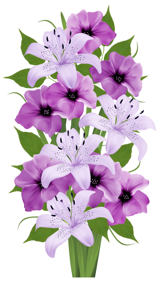 buquê decorativo roxo png