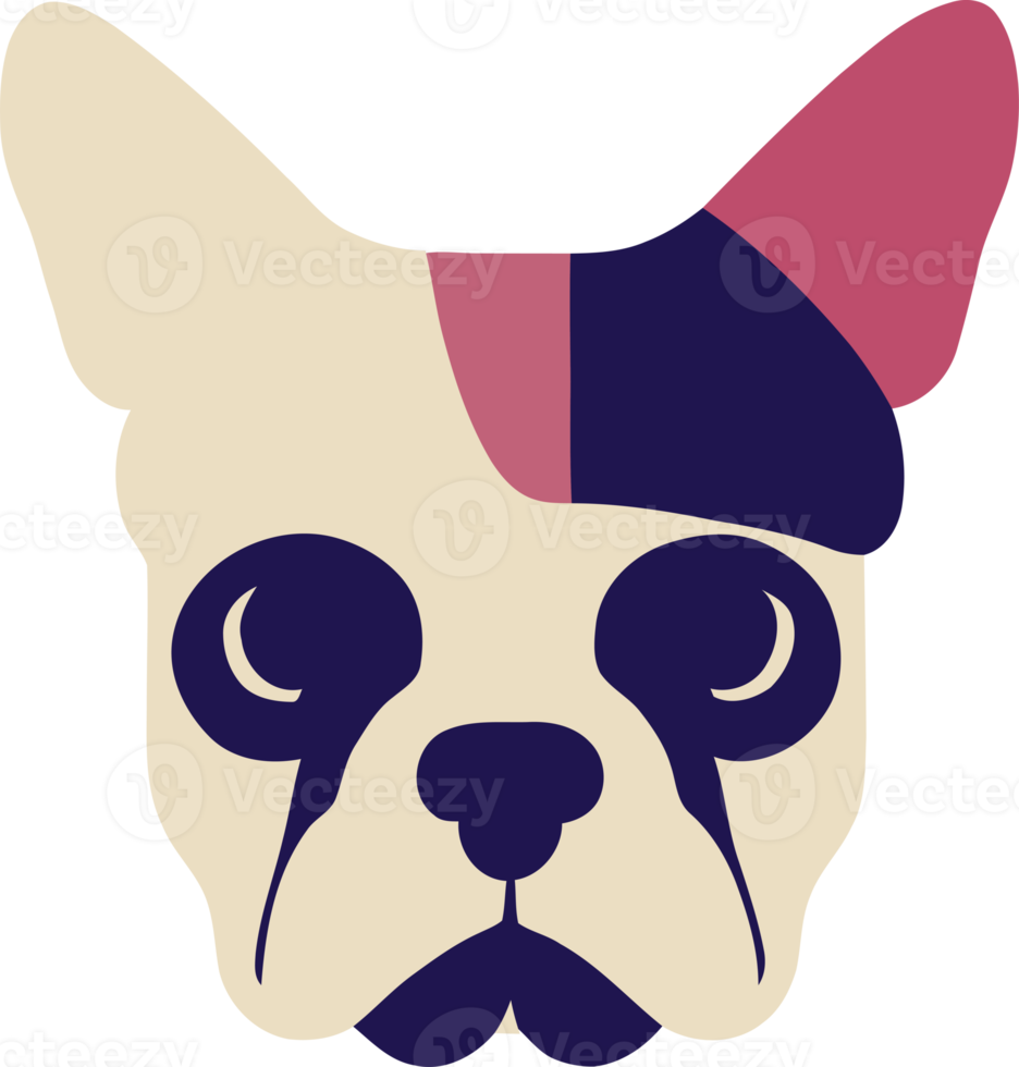 illustration  graphic of simple French bulldog isolated good for logo, icon, mascot, print or customize your design png