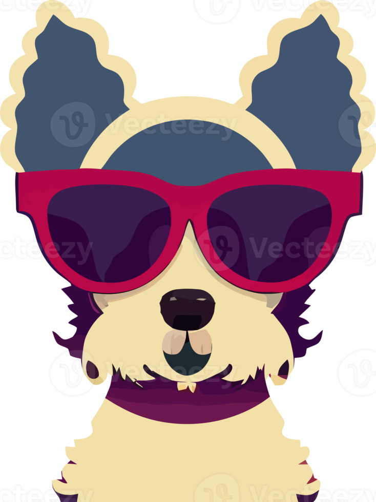illustration  graphic of poodle wearing sunglasses isolated good for icon, mascot, print or customize your design png