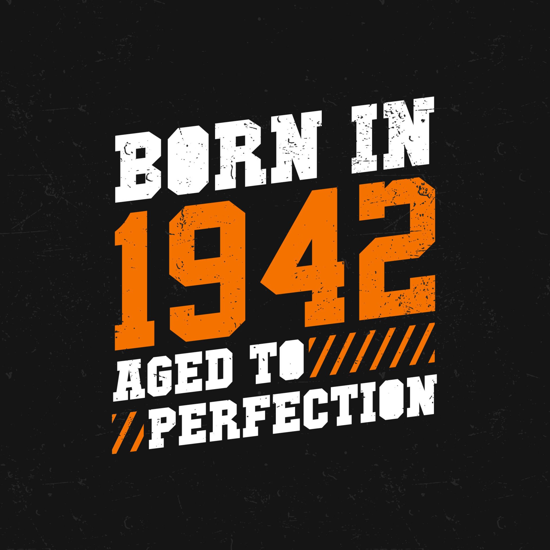 Born in 1942, Aged to Perfection. Birthday quotes design for 1942