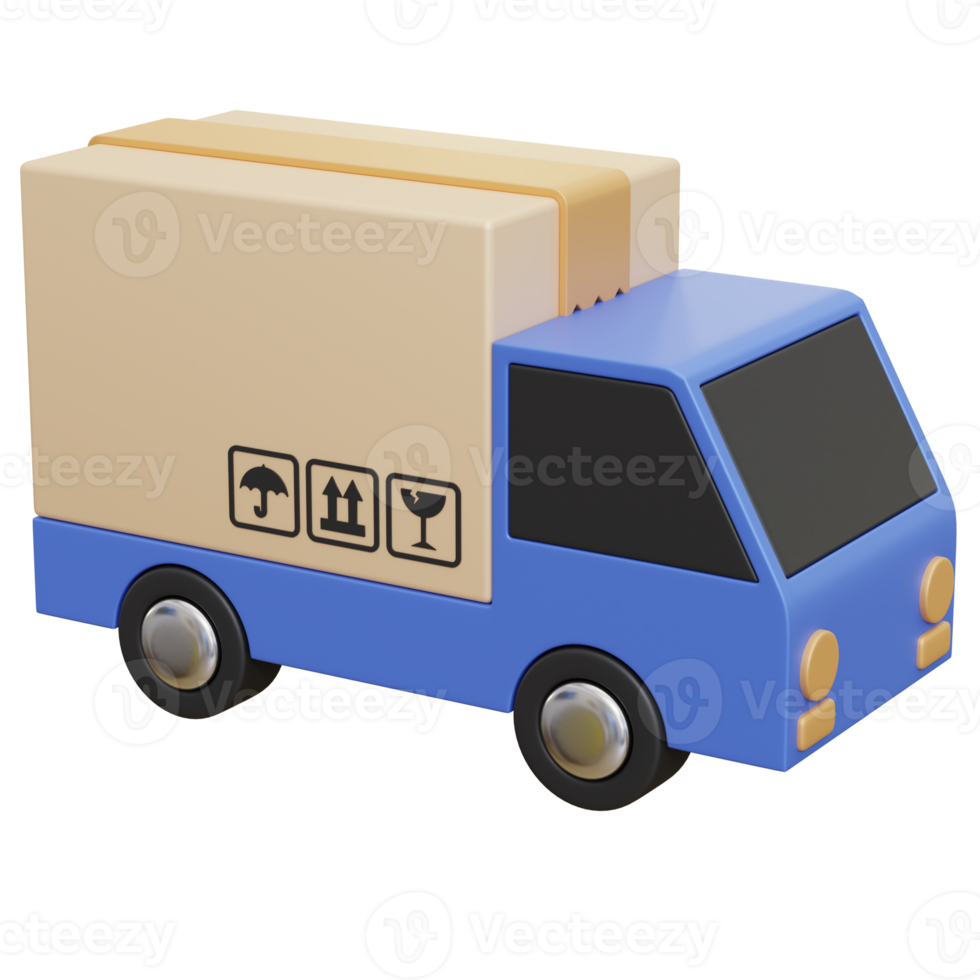 Truck Box Delivery 3D Illustration png