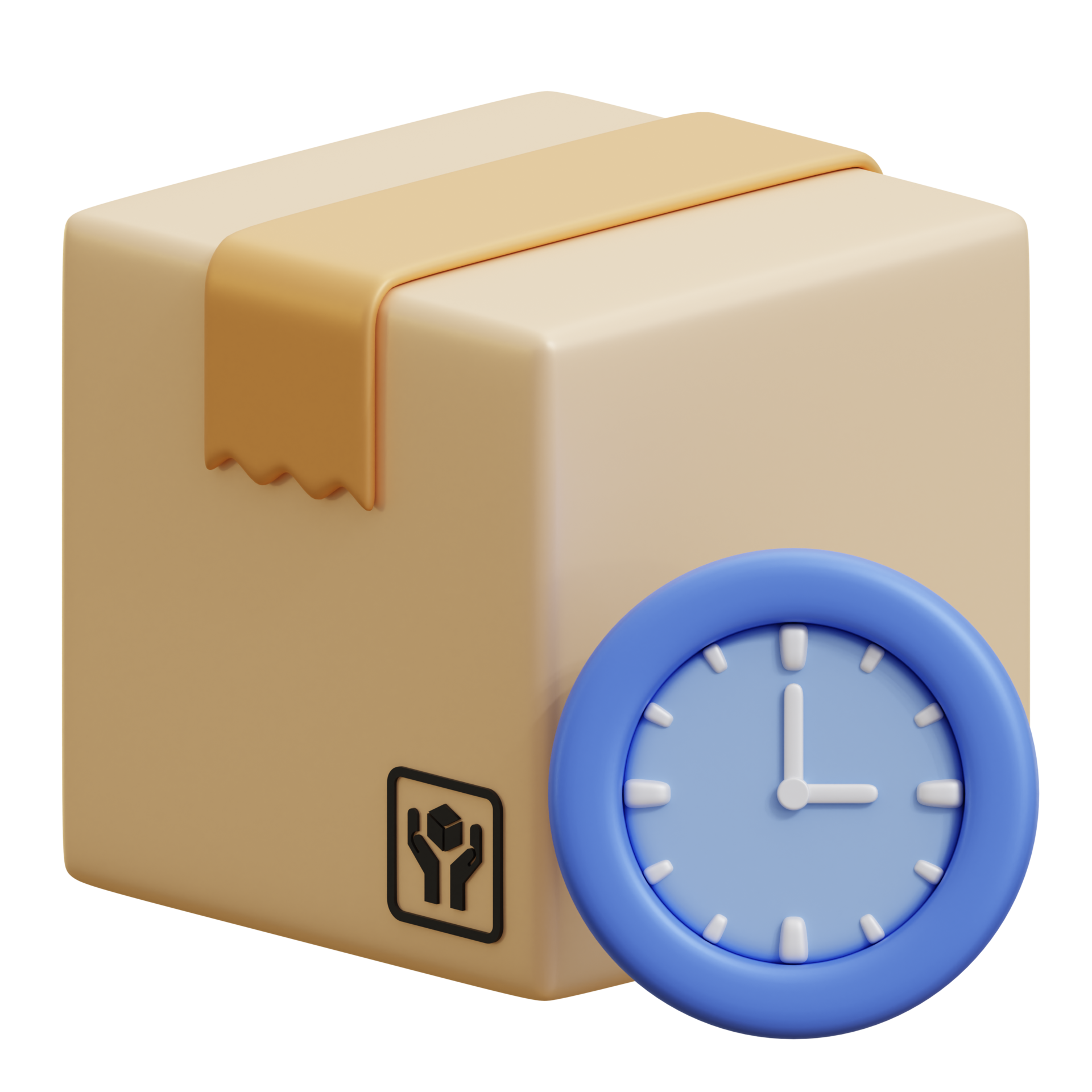 Clock Box Package 3D Illustration 14034127 PNG