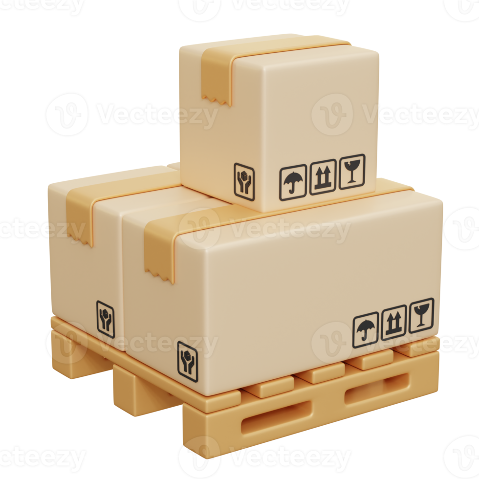 Package Box Palet 3D Illustration png