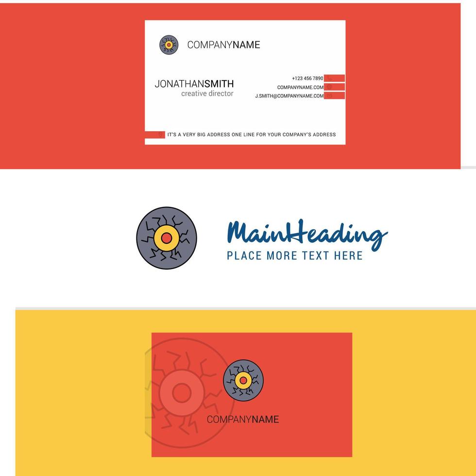 Beautiful Eye ball Logo and business card vertical Design Vector