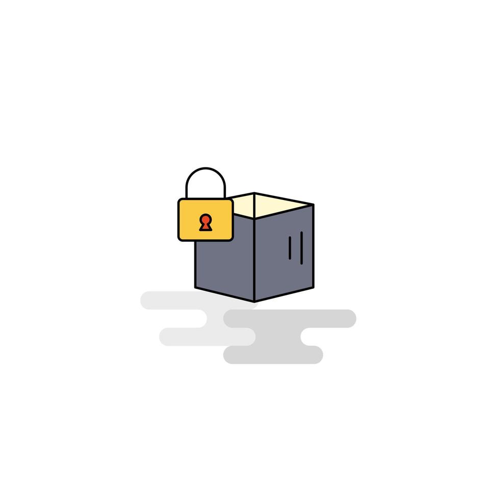 Flat Locked box Icon Vector