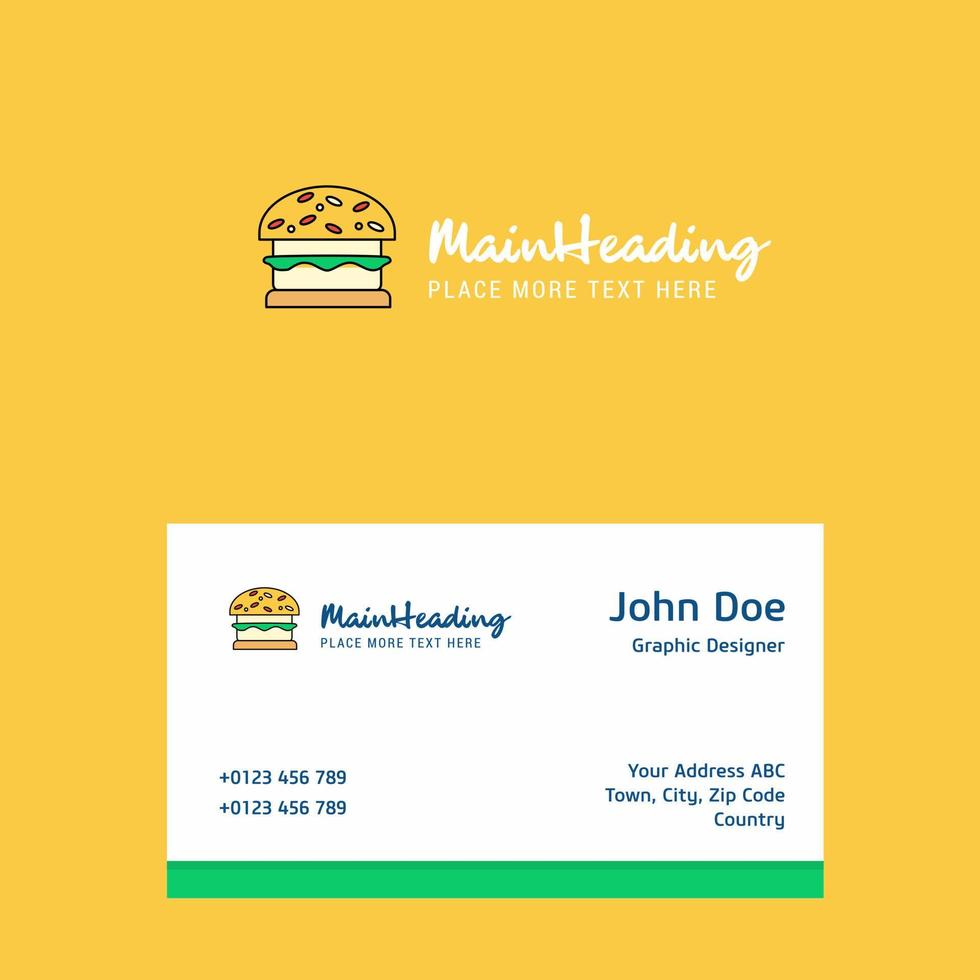 Burger logo Design with business card template Elegant corporate identity Vector