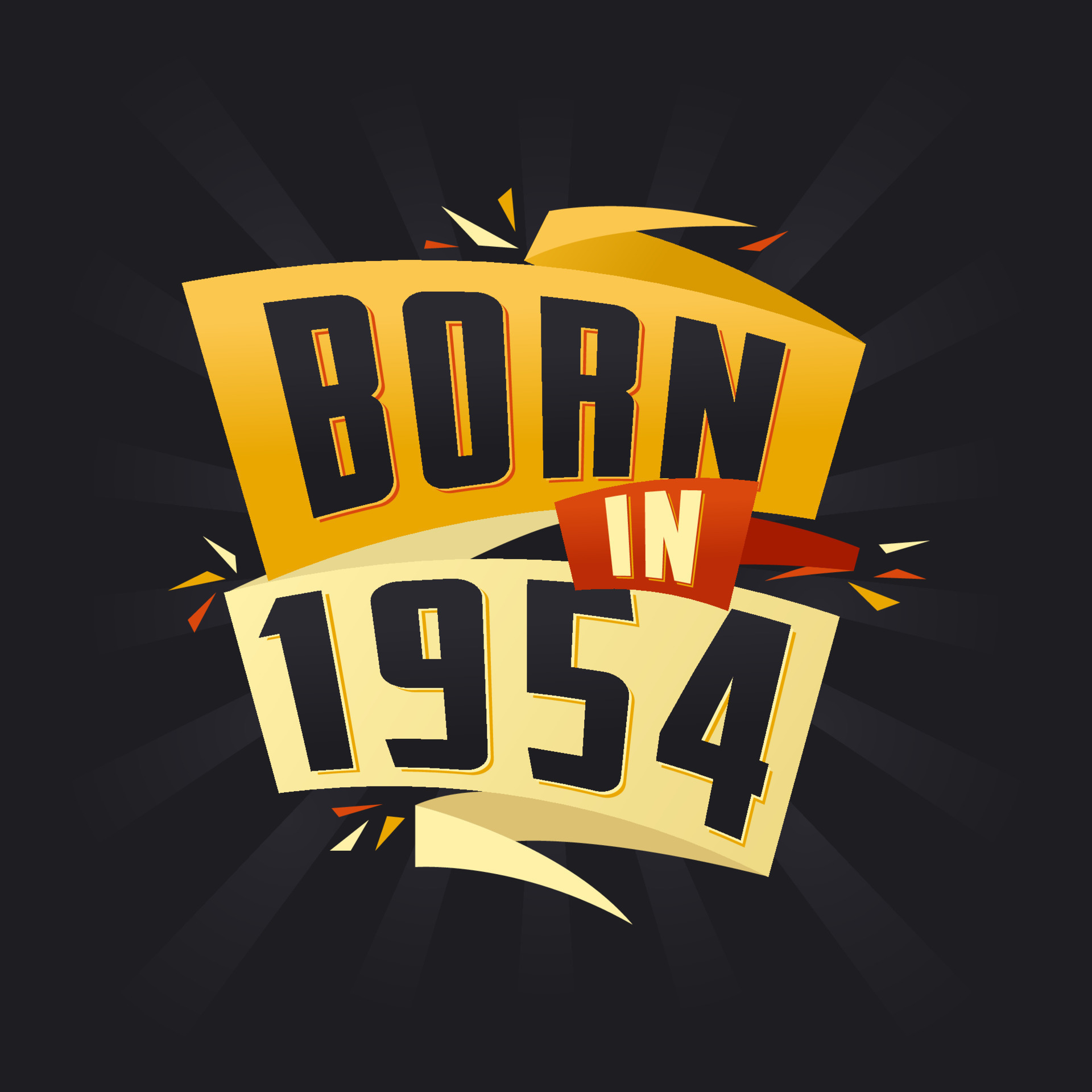 Born in 1954 Happy Birthday tshirt for 1954 14034620 Vector Art at Vecteezy