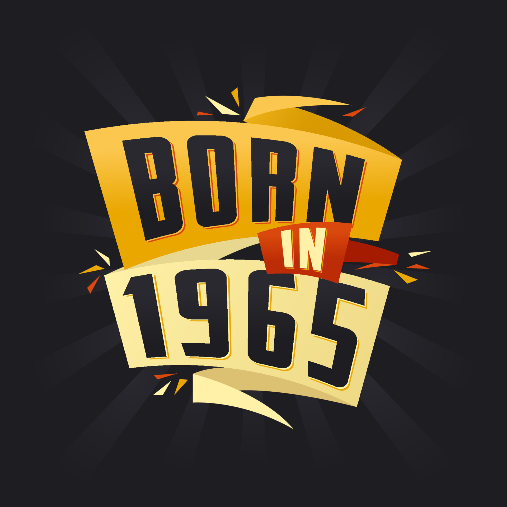 Born in 1965 Happy Birthday tshirt for 1965 14034623 Vector Art at Vecteezy