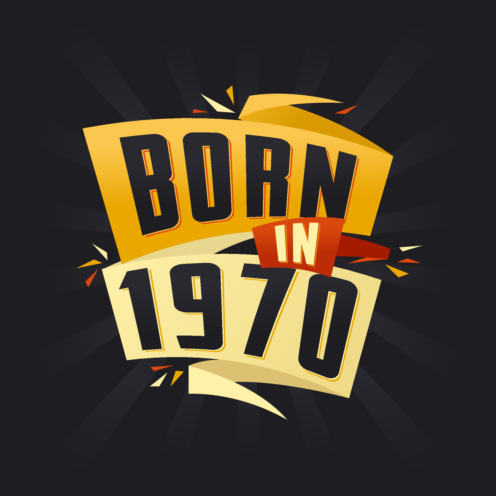 Born in 1970 Happy Birthday tshirt for 1970 14034638 Vector Art at Vecteezy