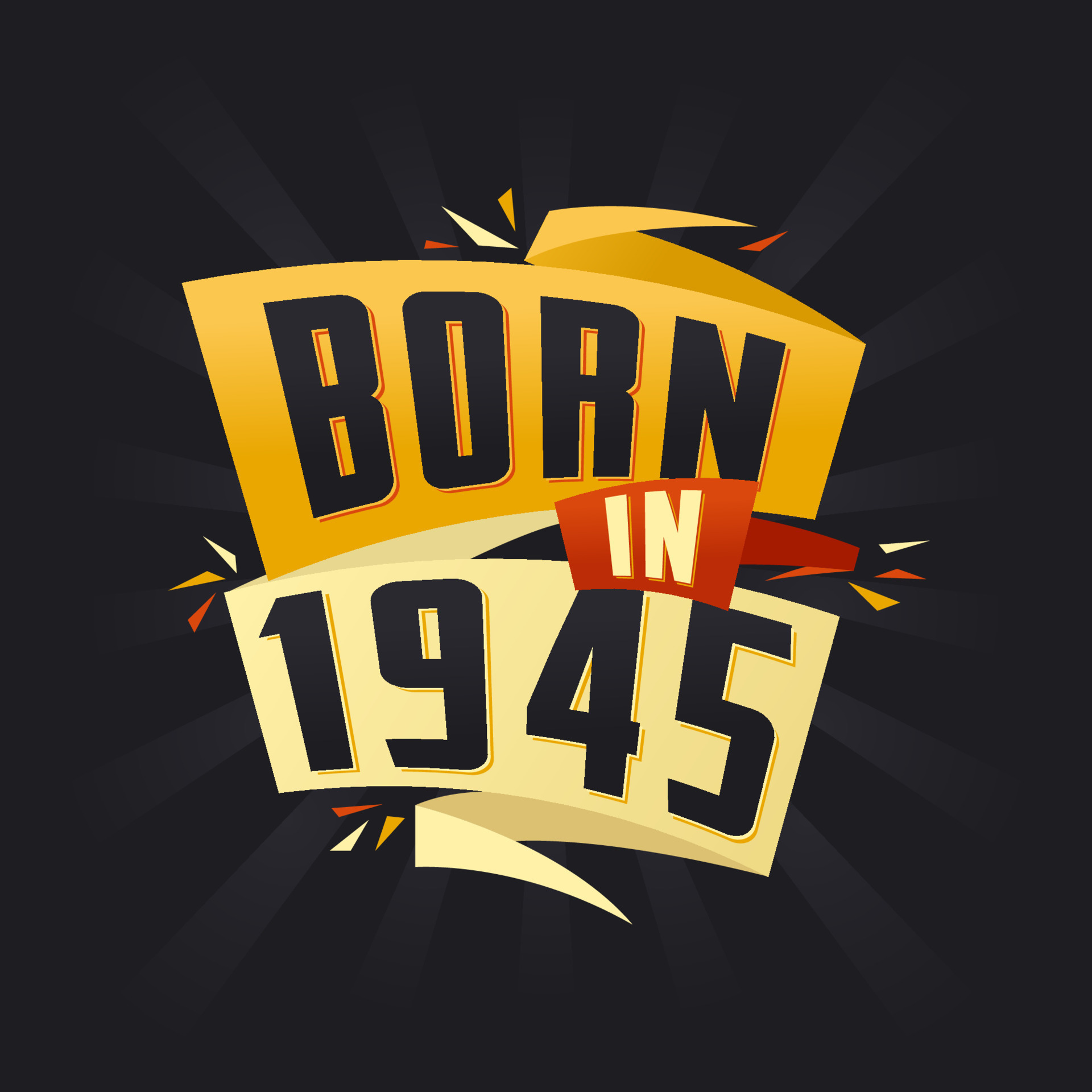 nacido en 1945 feliz cumpleaños camiseta para 1945 14034662 Vector en