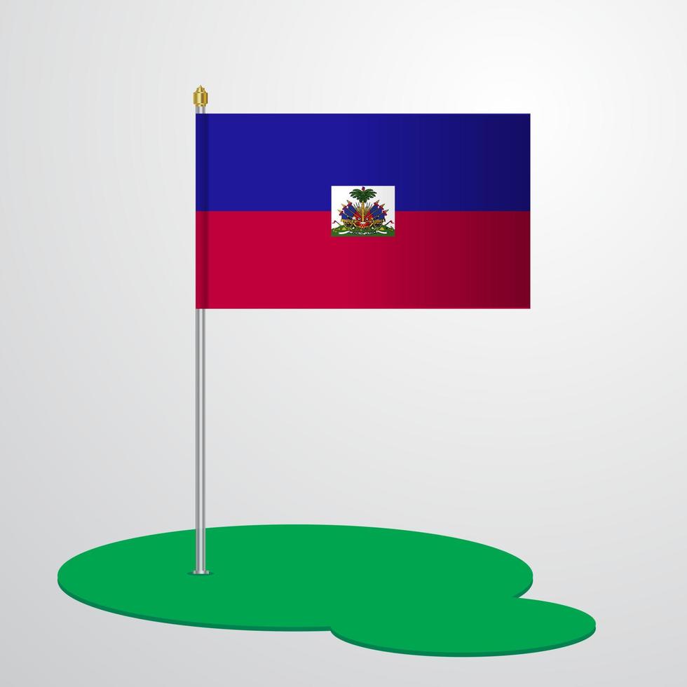 asta de la bandera de haití vector