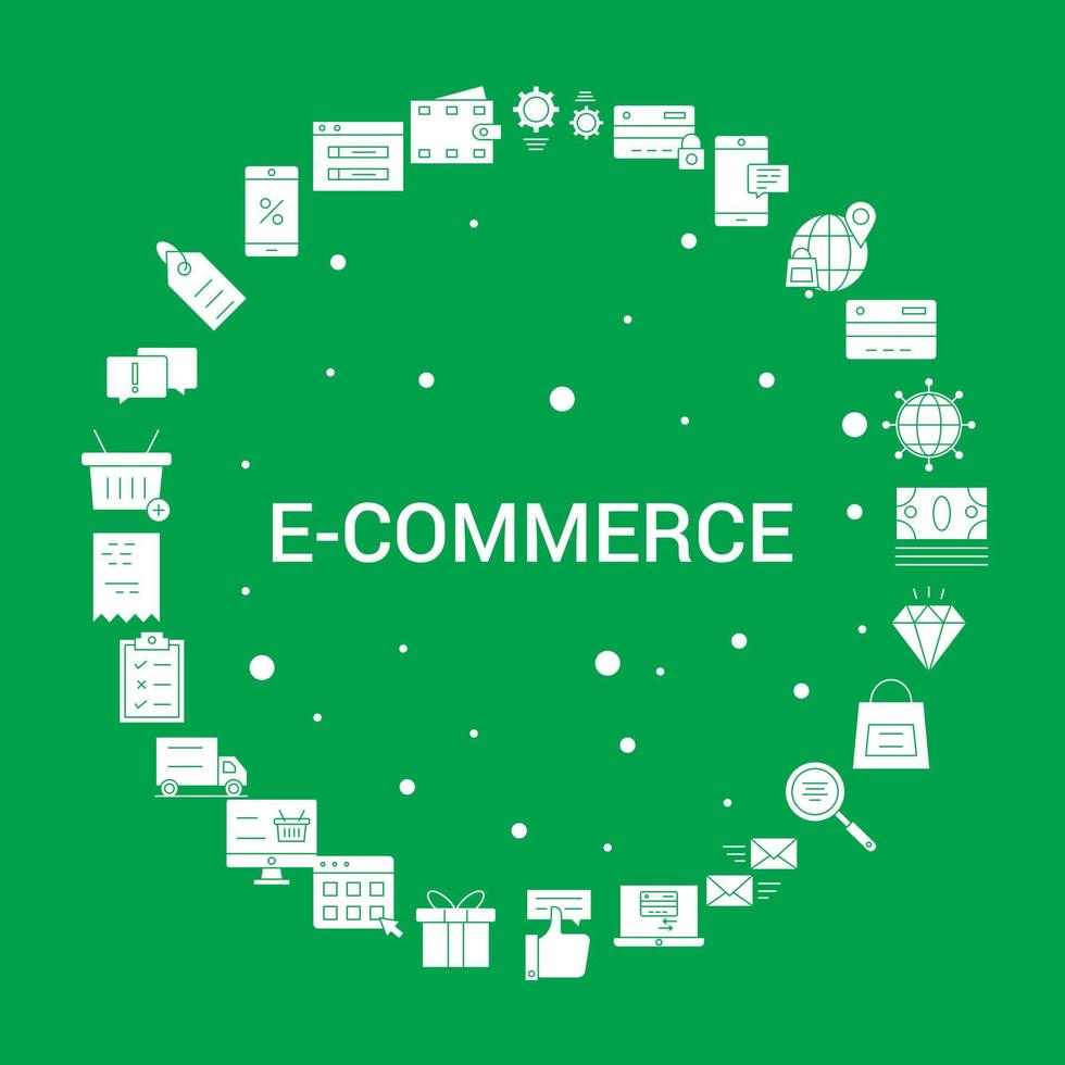 ECommerce Icon Set Infographic Vector Template
