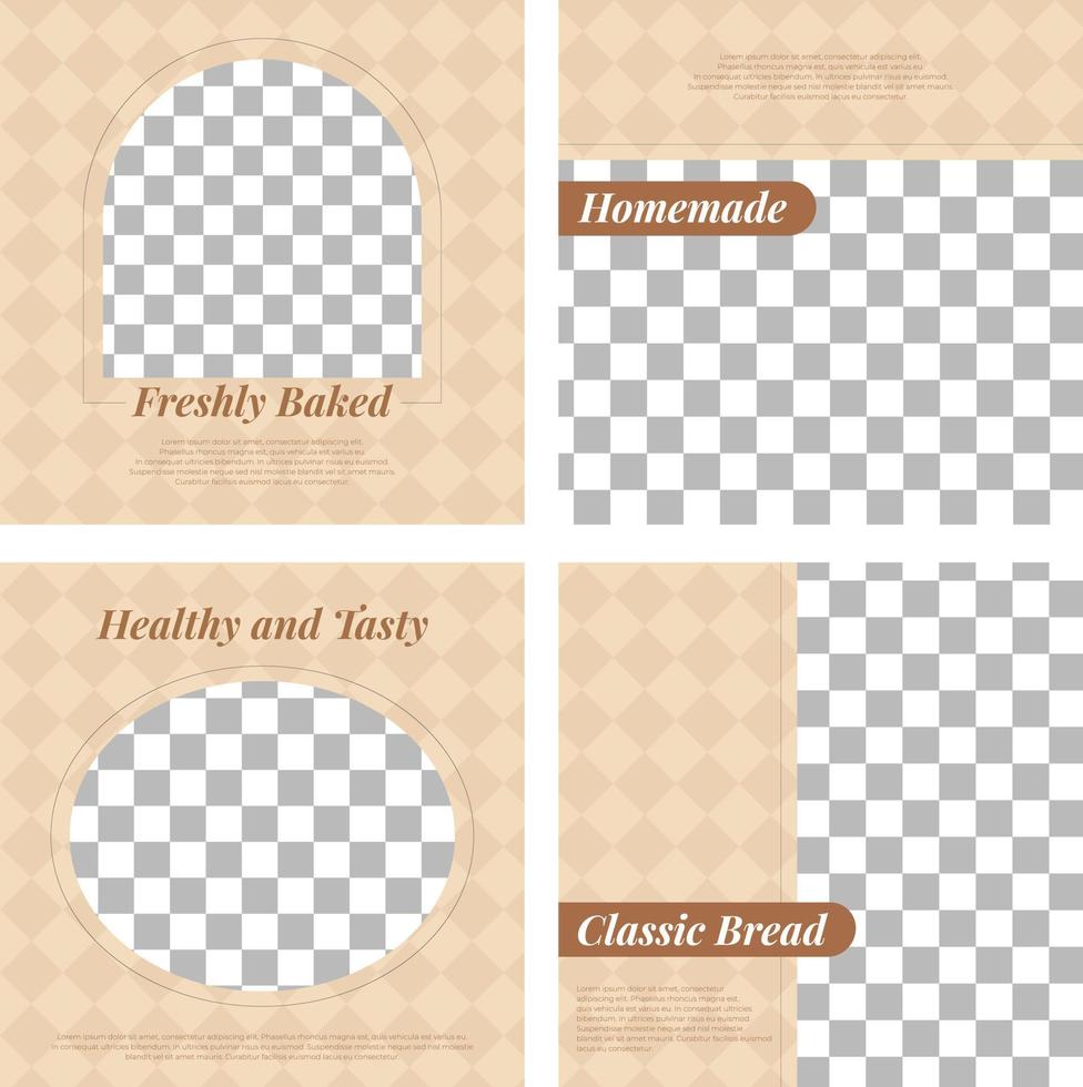 Bakery Business Social Media Template vector