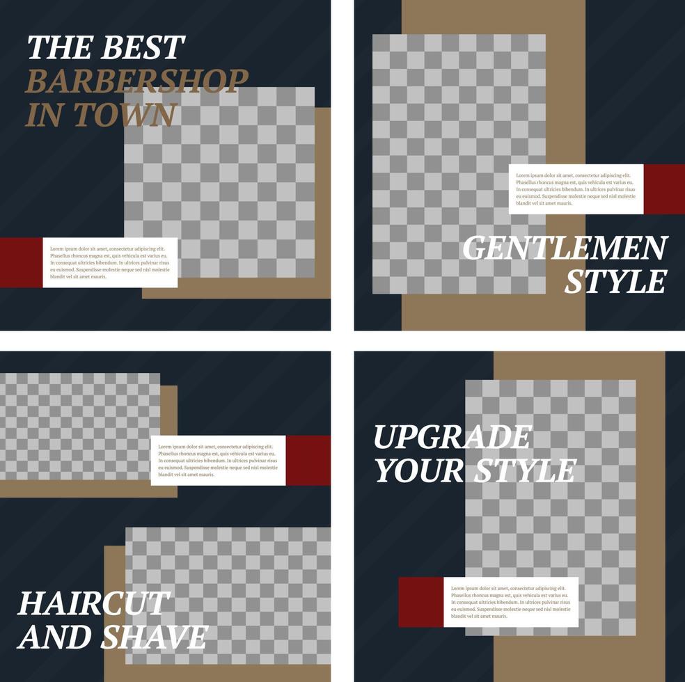 Barber Shop Social Media Template vector