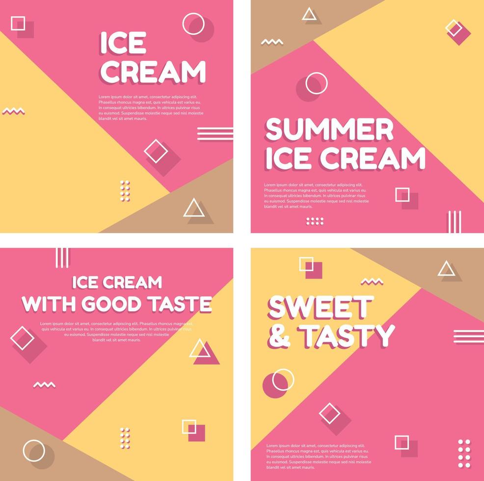 Ice Cream Dessert Shop Social Media Template vector