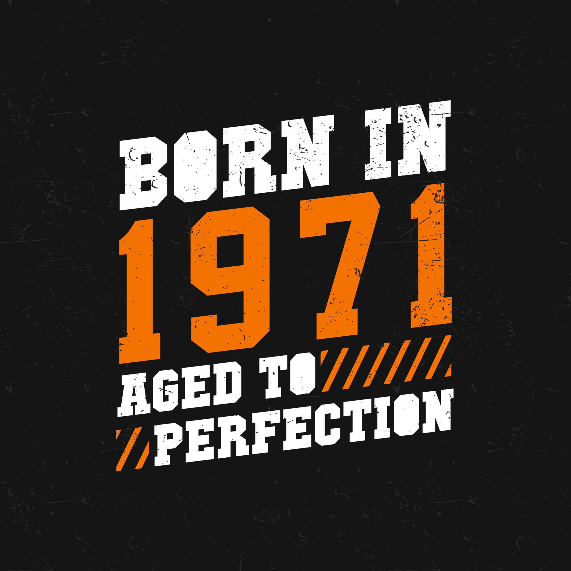 Born in 1971, Aged to Perfection. Birthday quotes design for 1971