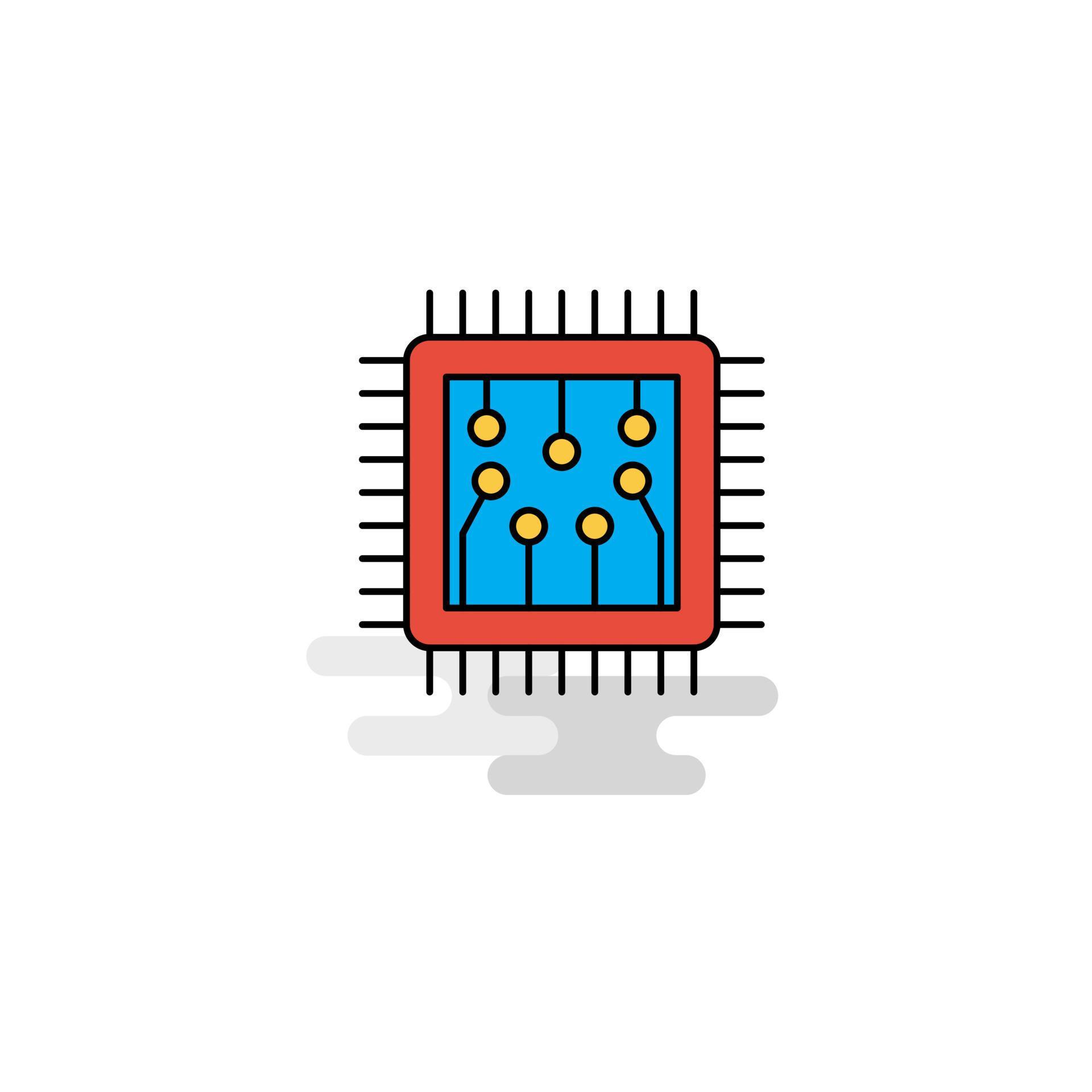 Flat Processor Icon Vector 14035142 Vector Art at Vecteezy