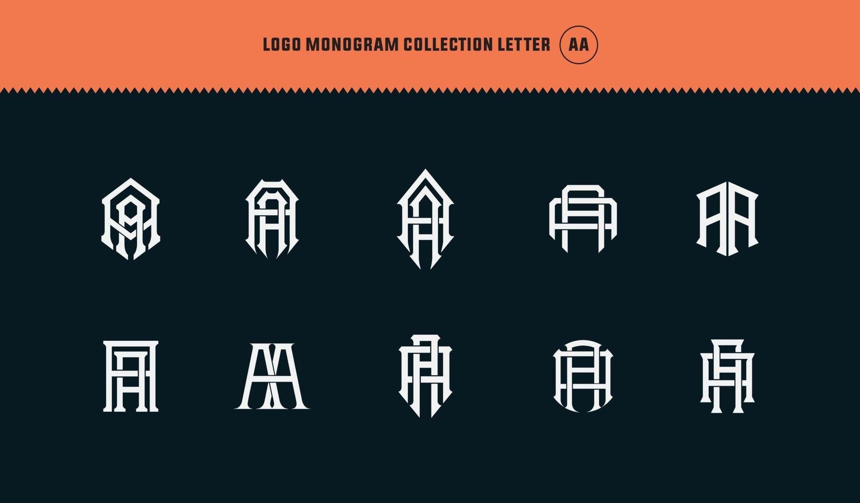 Monogram collection letter AA with interlock style good for clothing, apparel, streetwear, baseball, basketball, football and etc vector