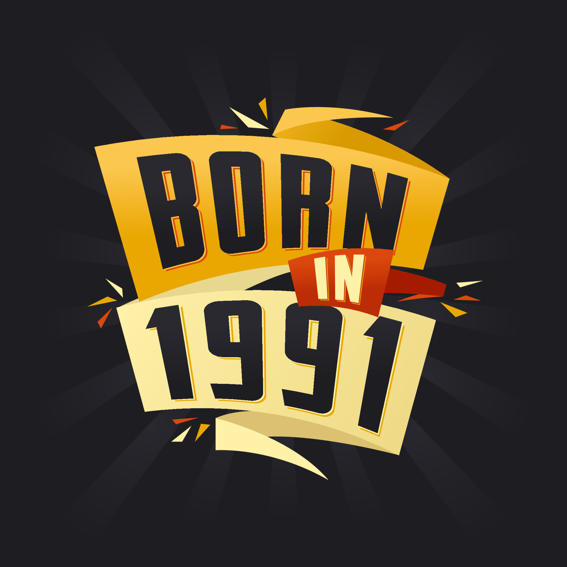 Born in 1991 Happy Birthday tshirt for 1991 14035289 Vector Art at Vecteezy