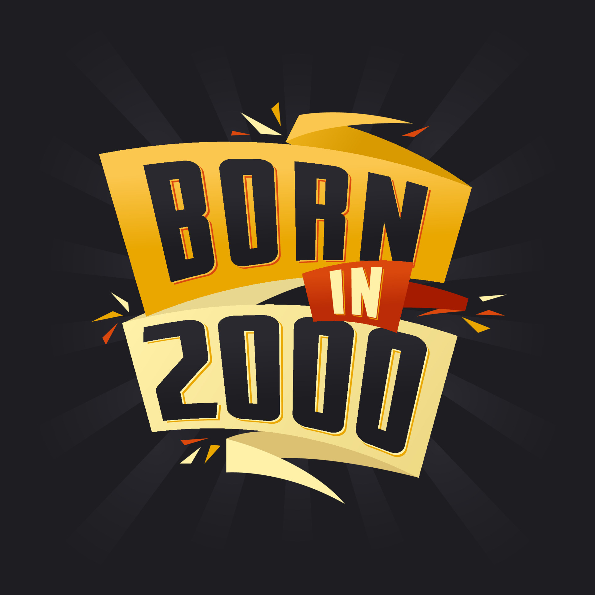 Born in 2000 Happy Birthday tshirt for 2000 14035318 Vector Art at Vecteezy