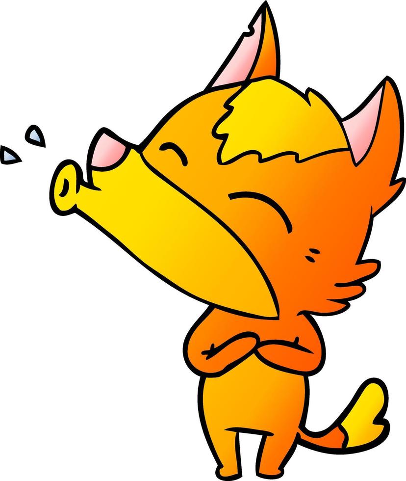Cartoon cute happy fox vector