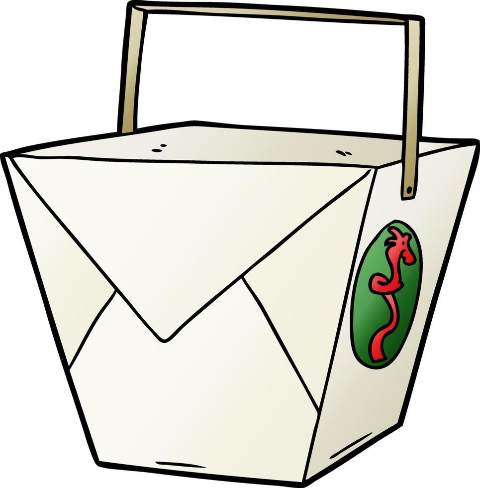 Cartoon food takeout box vector