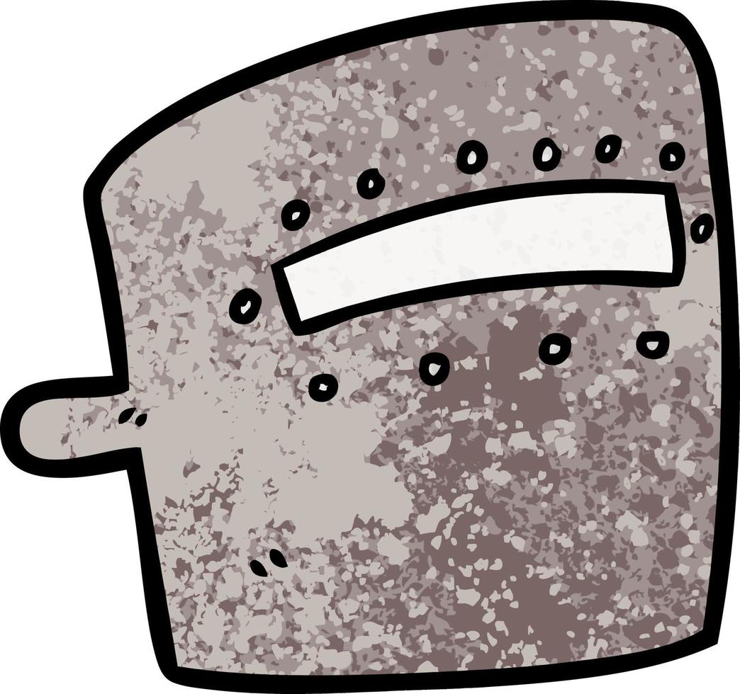 Retro grunge texture cartoon cute welding mask vector