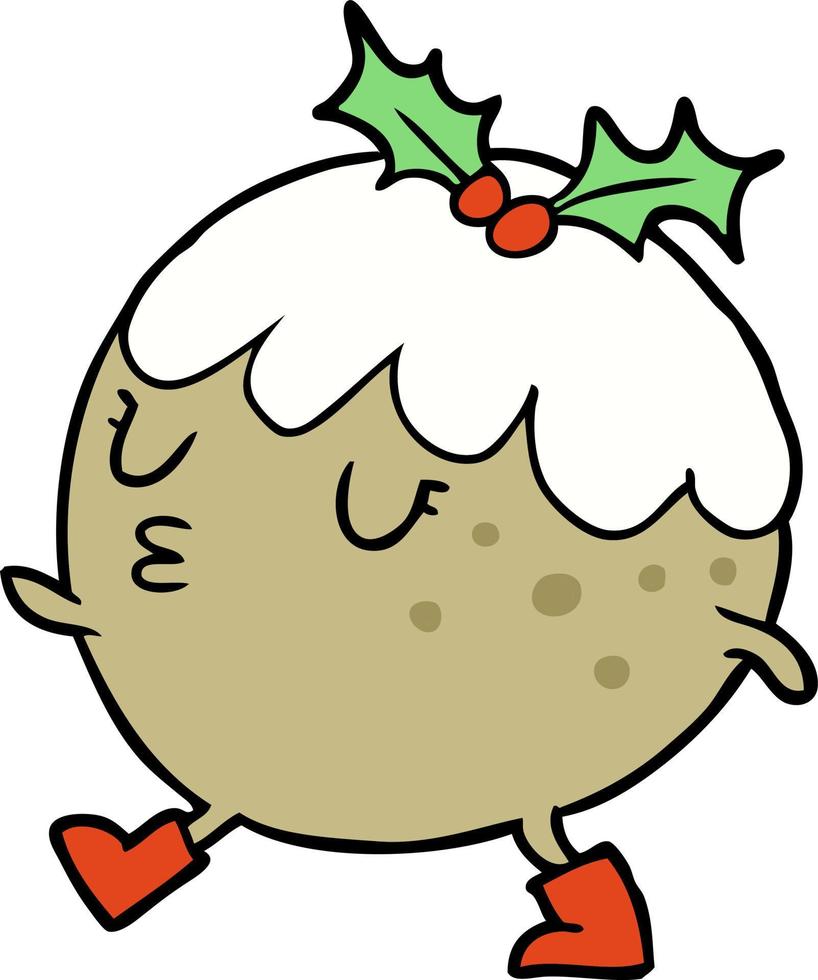 Cartoon christmas pudding vector