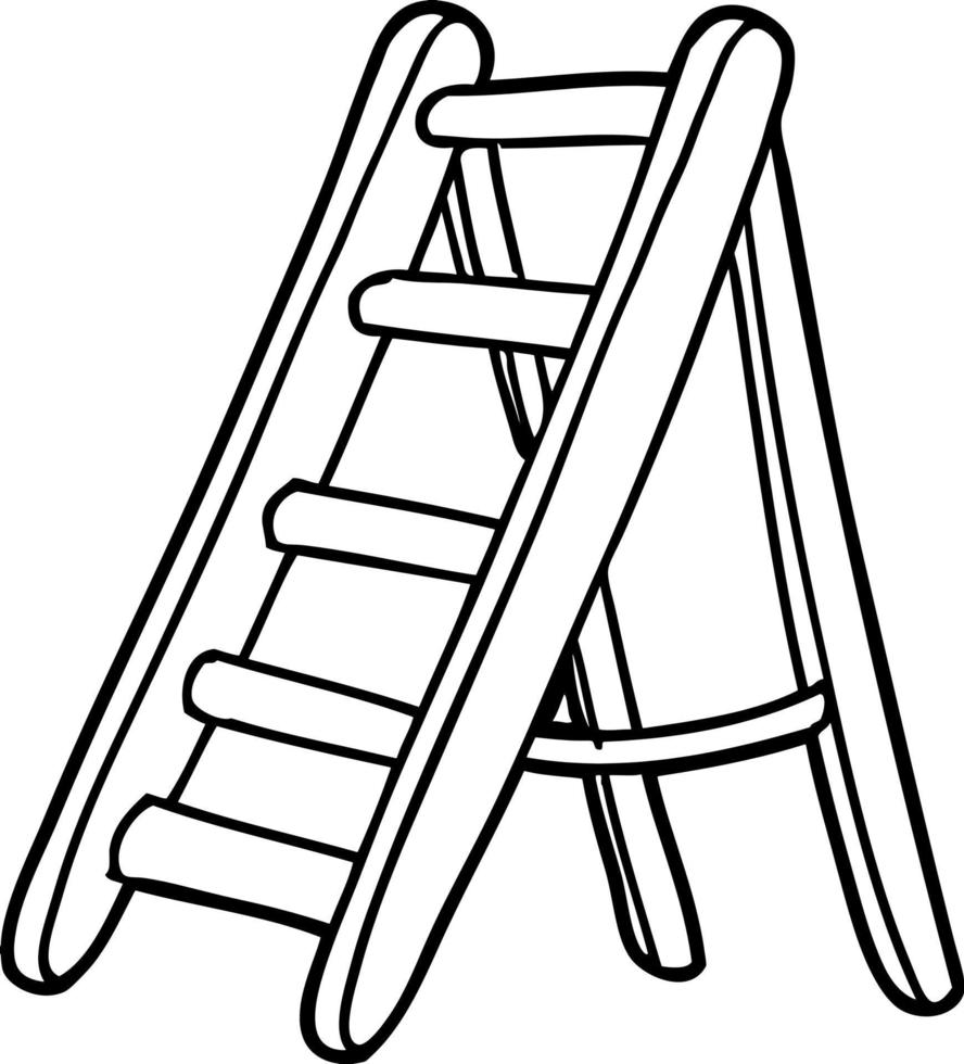 Line drawing cartoon ladder 14035752 Vector Art at Vecteezy