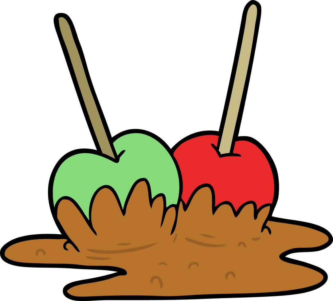 Cartoon apple toffee vector