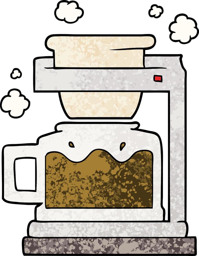 Retro grunge texture cartoon coffee marker vector