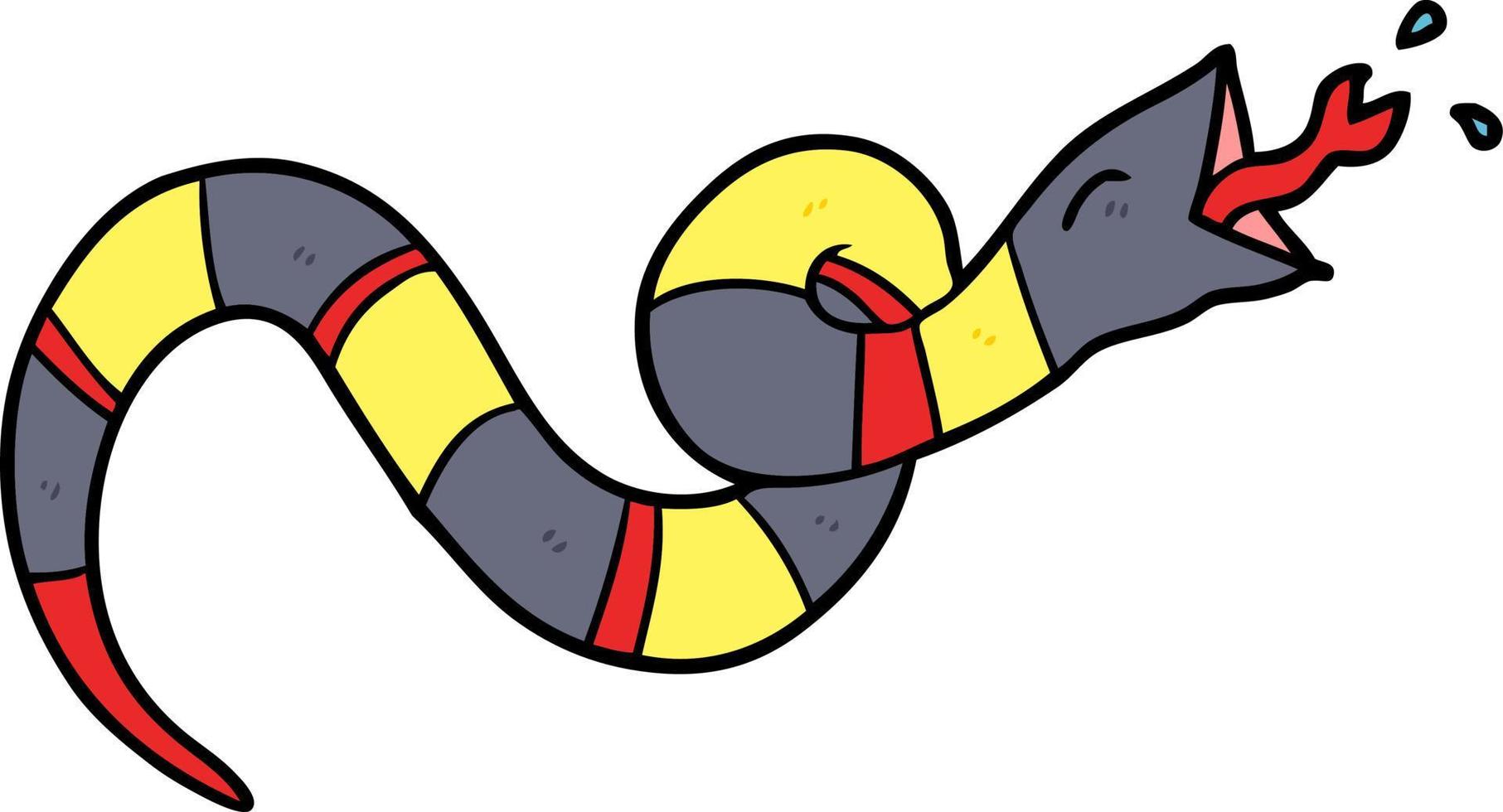 Cartoon cute hissing snake vector