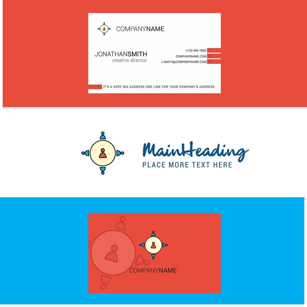 Beautiful Networking Logo and business card vertical Design Vector