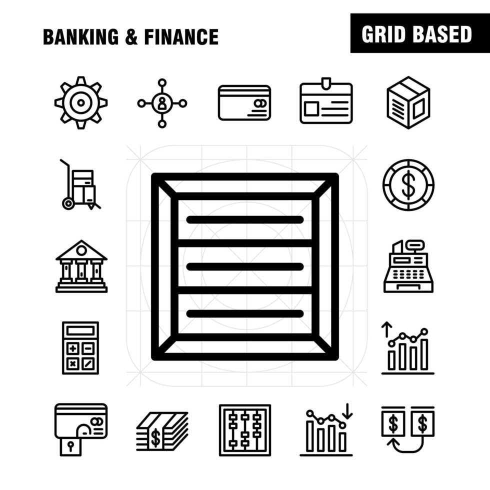 Banking Line Icon Pack For Designers And Developers Icons Of Analysis Financial Graph Report Down Hierarchy Management Organization Vector