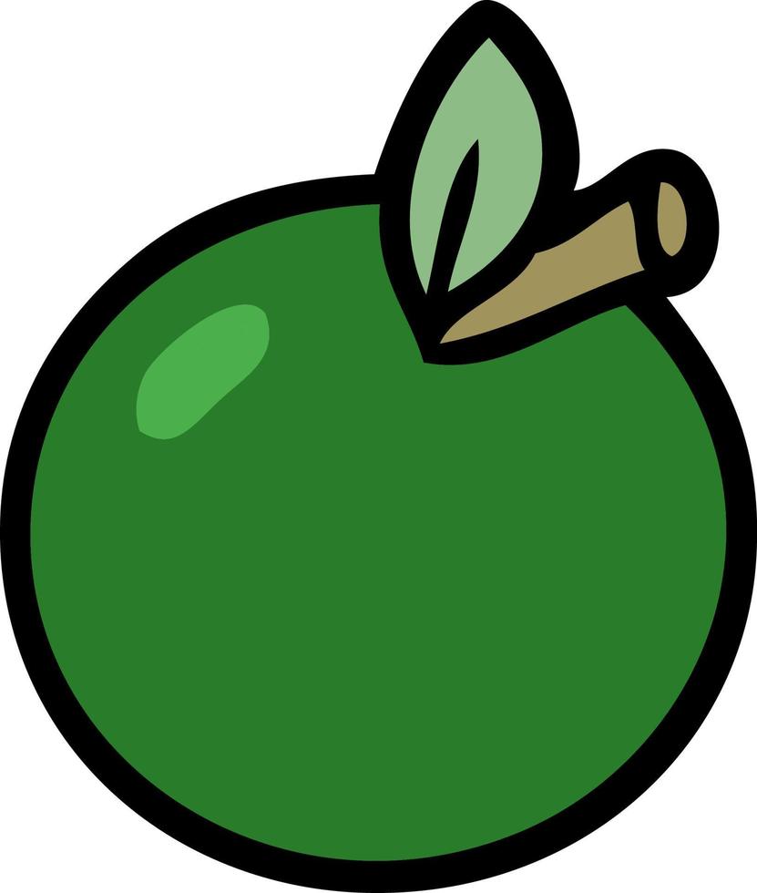 manzana linda de dibujos animados vector