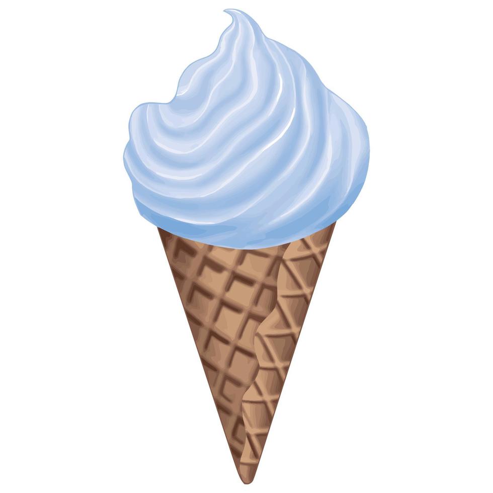 cono de helado con crema amarilla vector