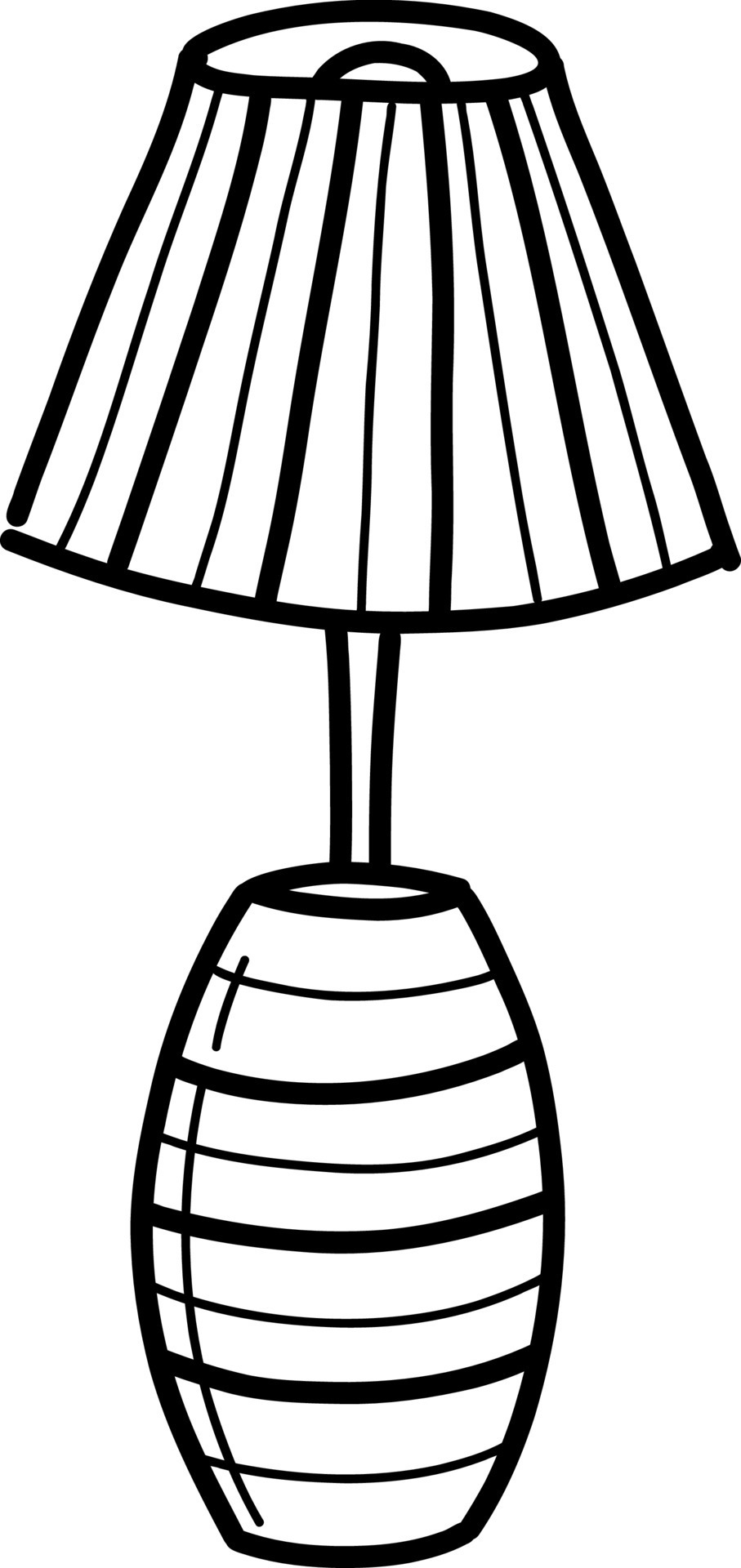 Table lamp sketch. Floor lamp.Handdrawn doodlestyle vector