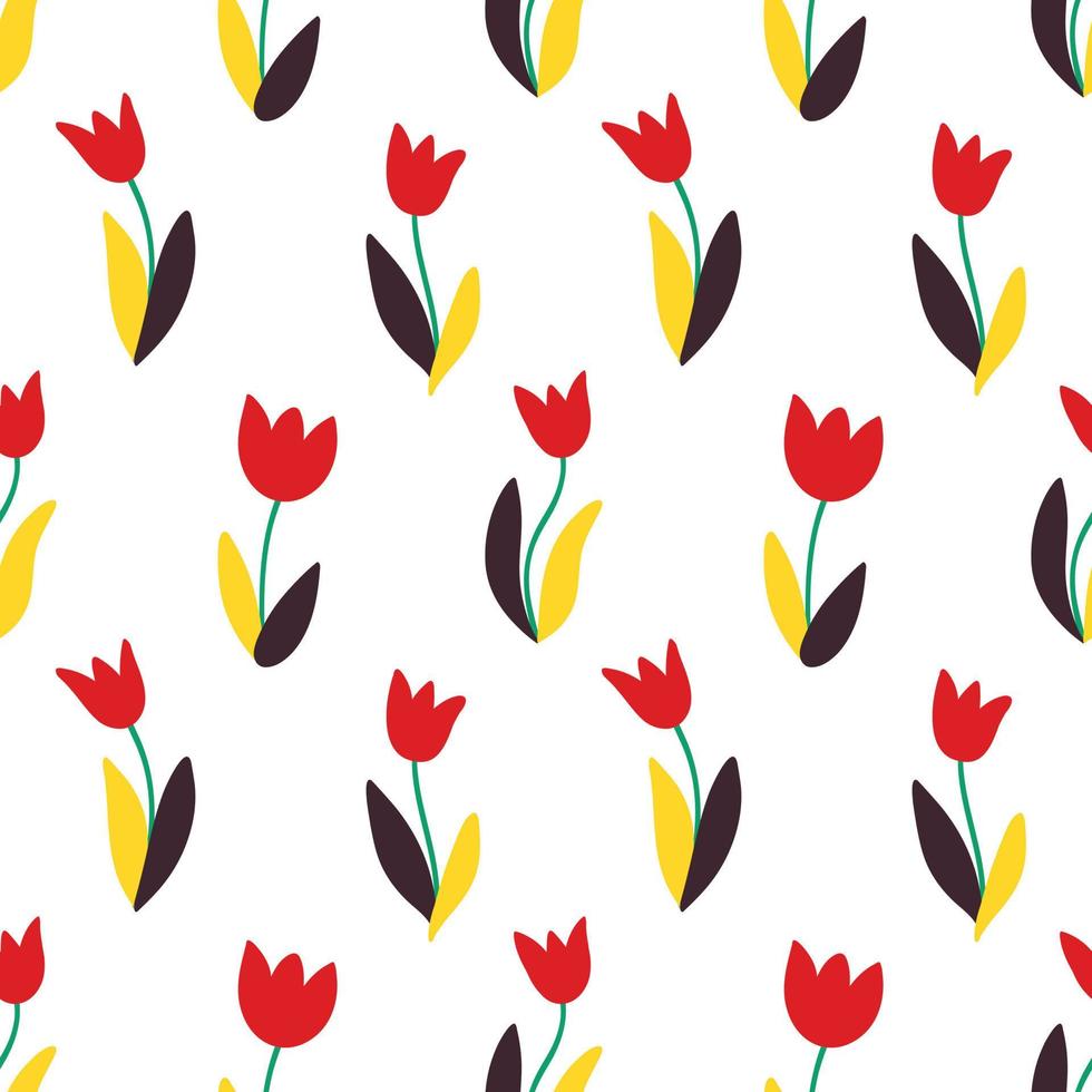 Seamless background of tulip flowers 14036032 Vector Art at Vecteezy
