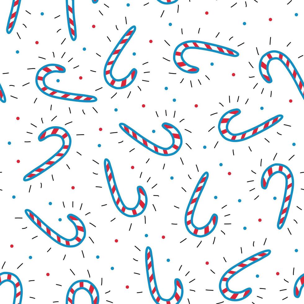 Vector design of Christmas pattern with candy canes