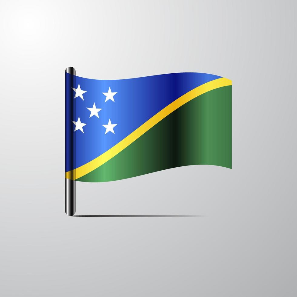 Solomon Islands waving Shiny Flag design vector