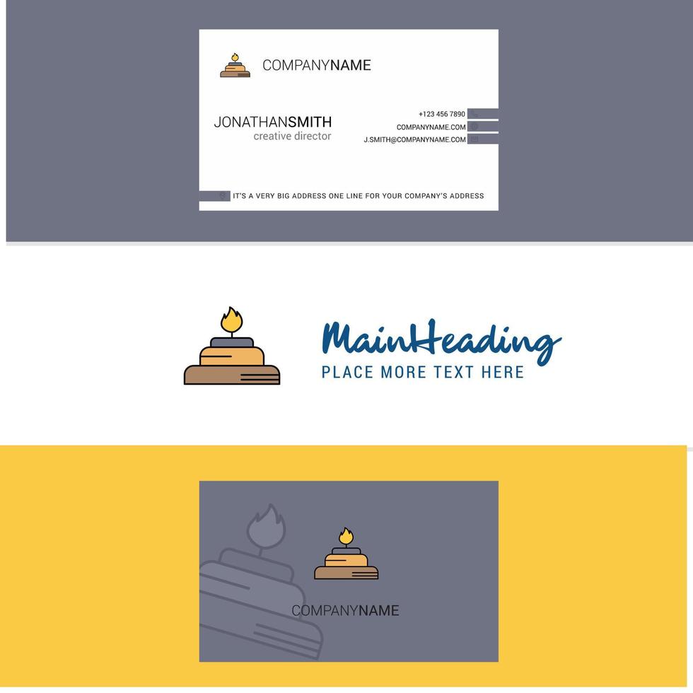 Beautiful Burner Logo and business card vertical Design Vector