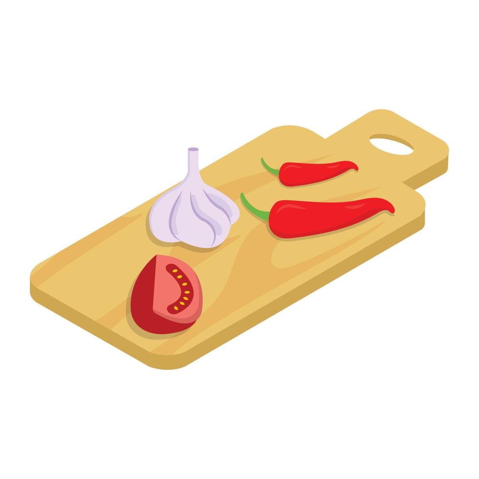 ilustración de vector de tabla de cortar de ingrediente en un fondo. símbolos de calidad premium. iconos vectoriales para concepto y diseño gráfico.