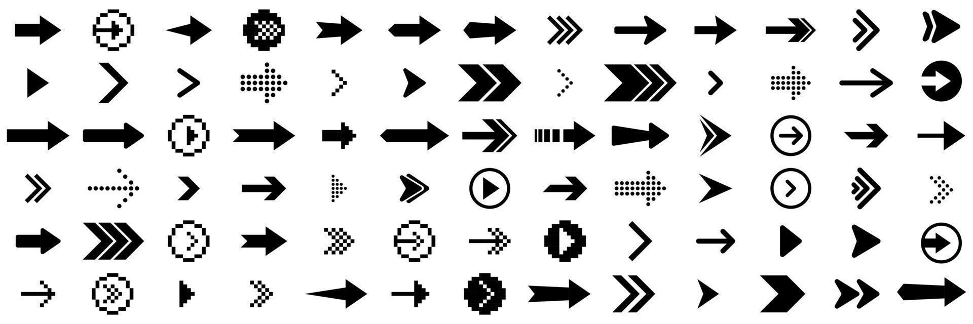 Set of arrow direction icons vector