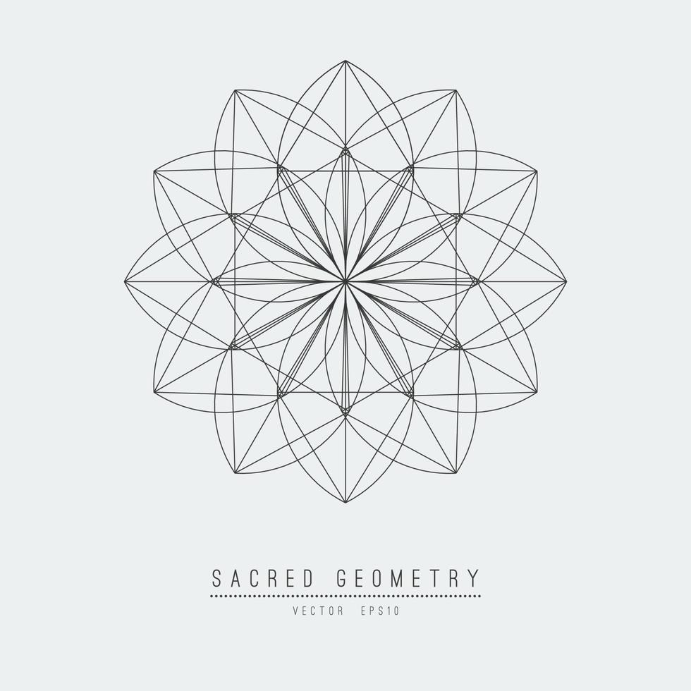 Sacred geometry line vector element flower of life . Vector illustration .