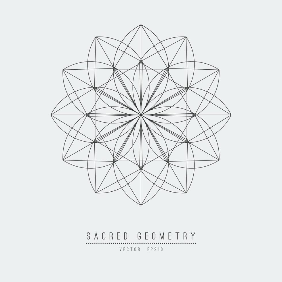 Sacred geometry line vector element flower of life . Vector illustration .