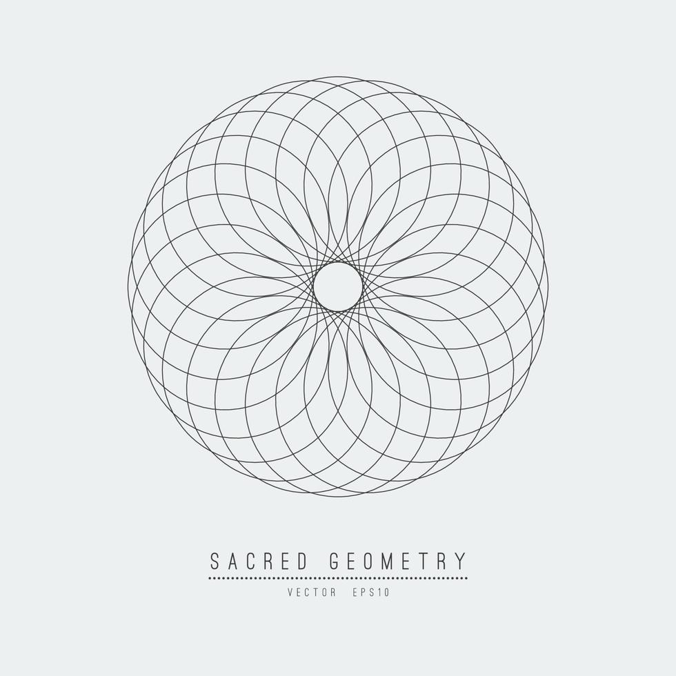 Sacred geometry line vector element flower of life . Vector illustration .