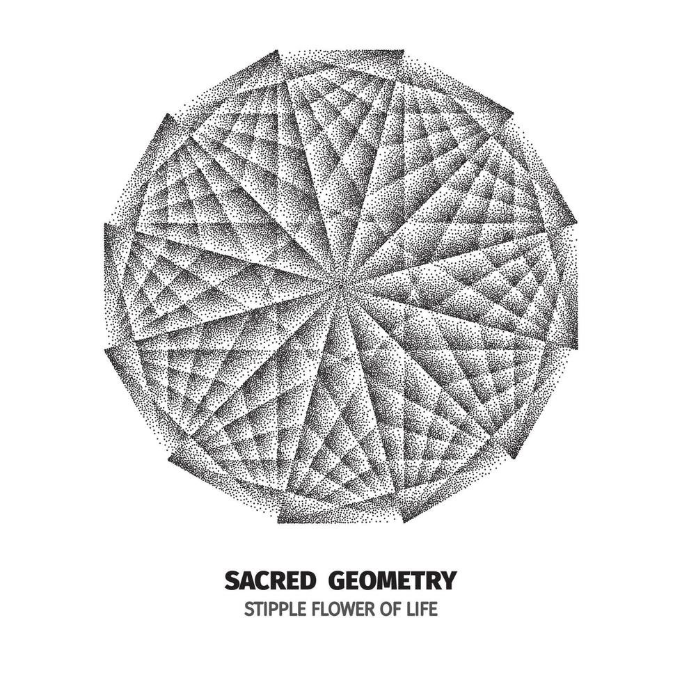 símbolo de punto abstracto filotaxis de geometría sagrada. símbolo de semitono aislado. espirales opuestas ilustración vectorial eps 10 vector