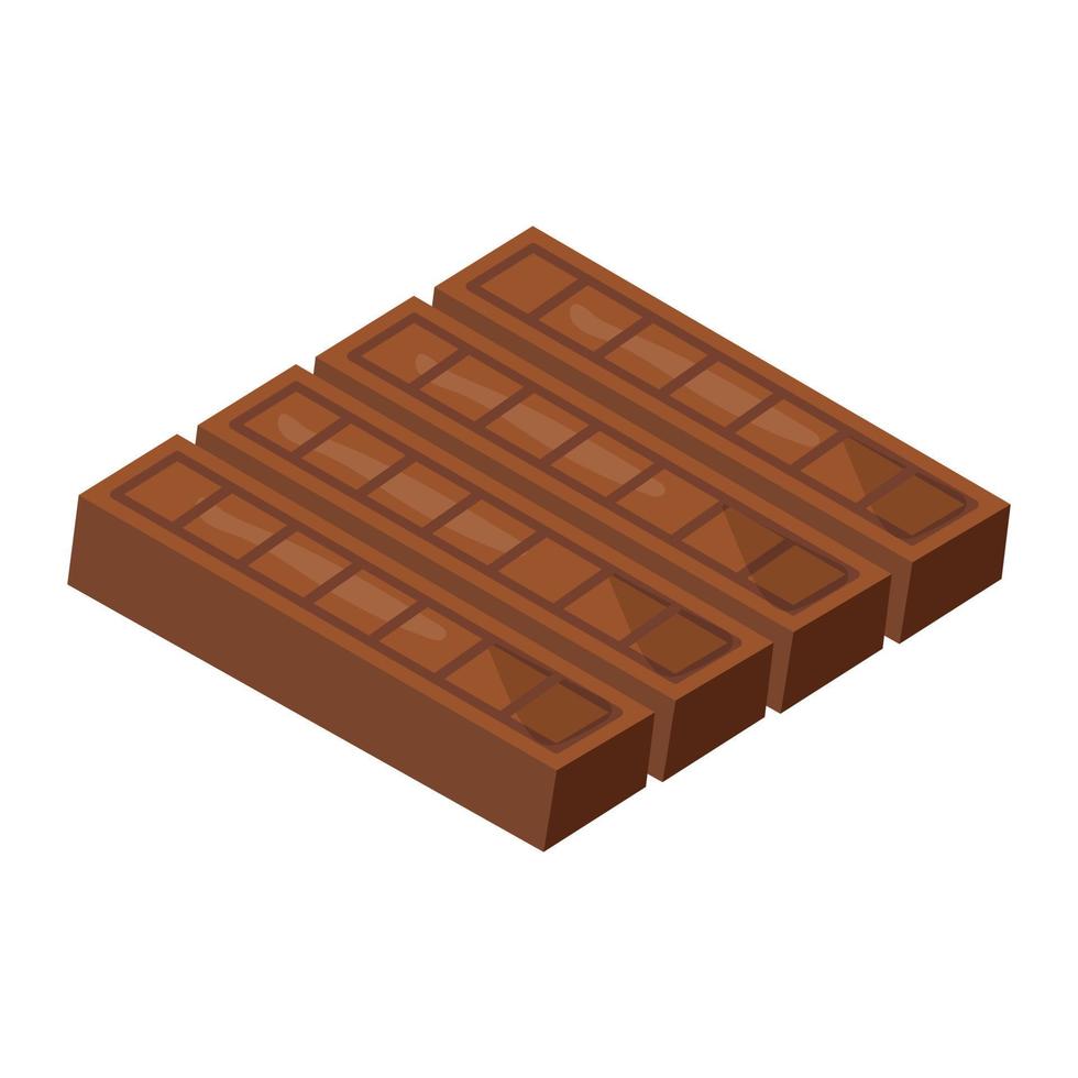 ilustración de vector de chocolate en un fondo. símbolos de calidad premium. iconos vectoriales para concepto y diseño gráfico.