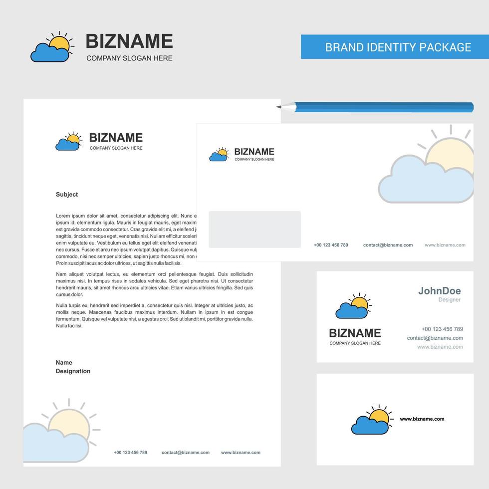 Raining Business Letterhead Envelope and visiting Card Design vector template